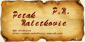 Petak Maletković vizit kartica